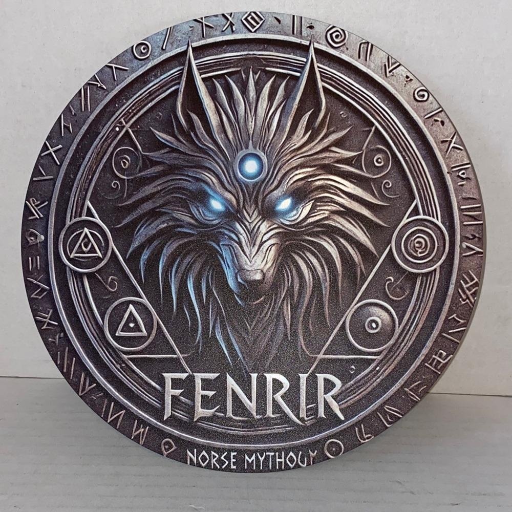 Mystical Fenrir Wall Art - Black and Gray Wall / Home / Wreath Accessory